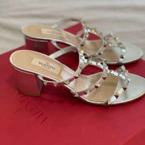 Valentino Rockstud Slide Sandal